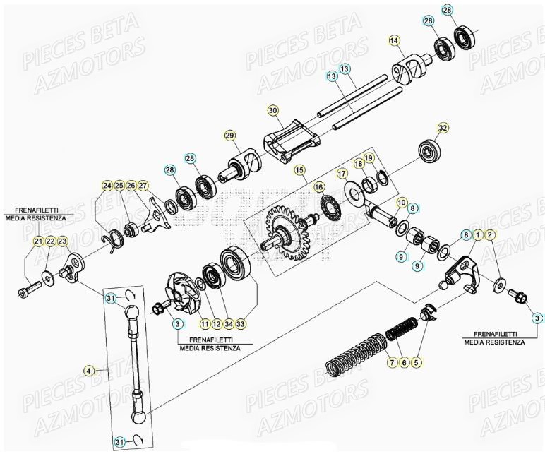 Soupapes AZMOTORS Pieces BETA RR XTRAINER 250 2T - (2022)
