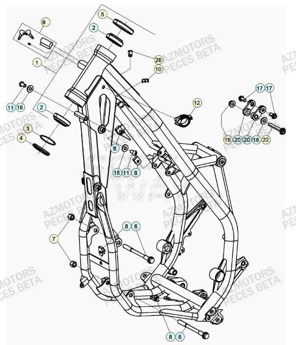 Chassis AZMOTORS Pieces BETA RR XTRAINER 250 2T - (2023)