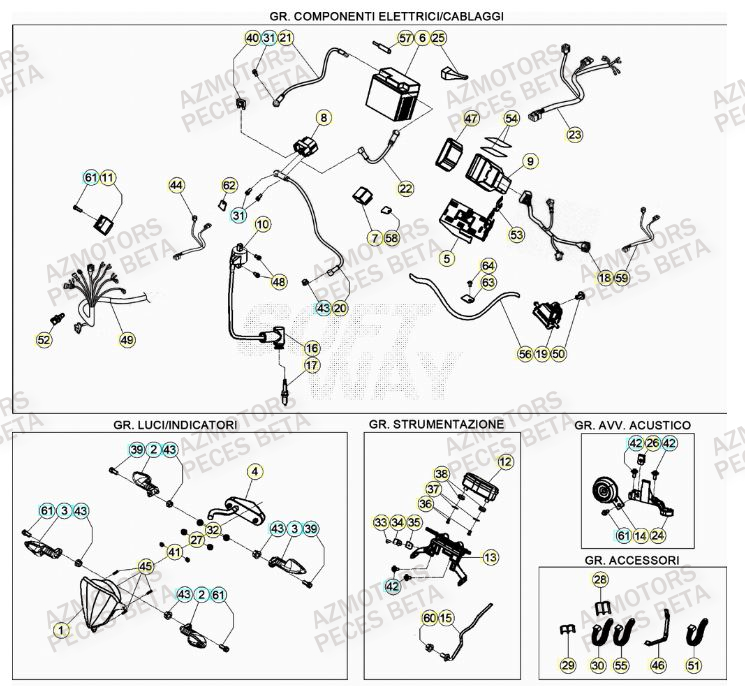 Equipement Electrique AZMOTORS Pieces BETA RR XTRAINER 250 2T - (2023)