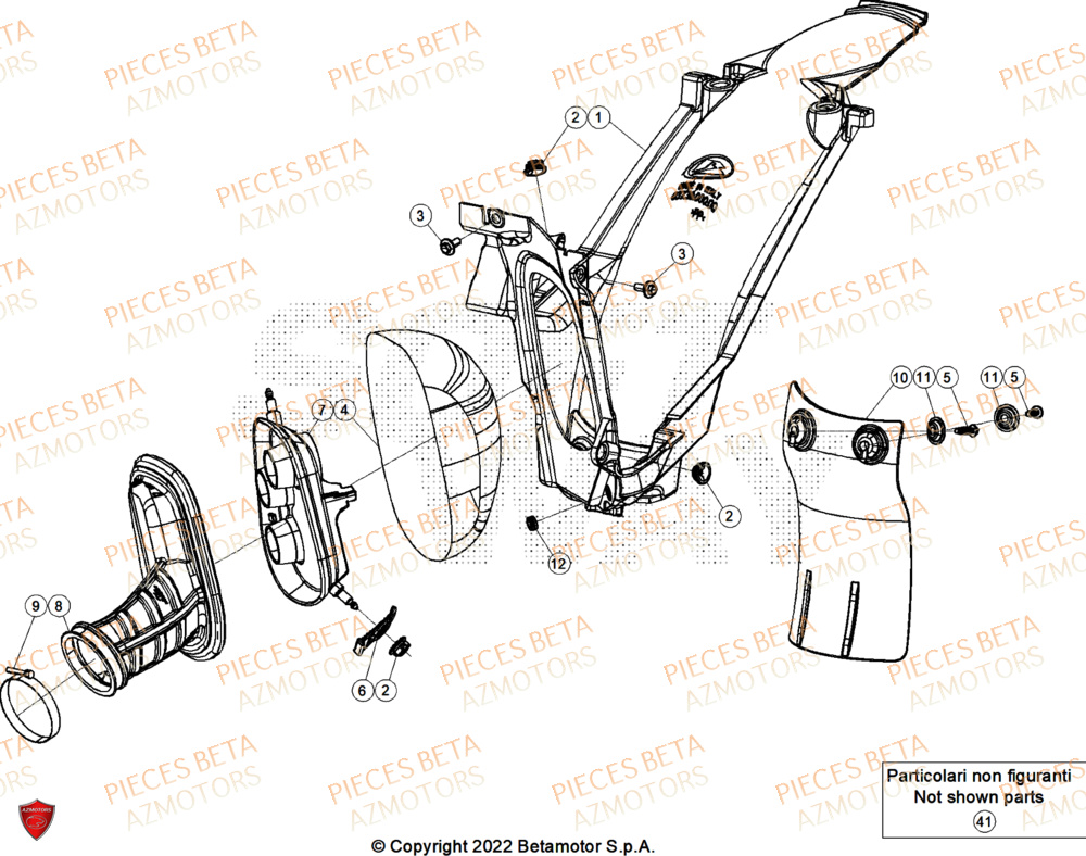 Filtre A Air AZMOTORS Pieces BETA ENDURO XTRAINER 300 2T - (2025)