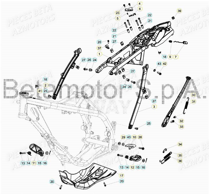 Accessoires Du Chassis AZMOTORS PiÃ¨ces BETA RR XTRAINER 300 2T - [2019]