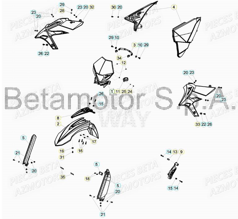 APPUI AILE - BETA pour CARENAGES AVANT de XTRAINER 300 MY19