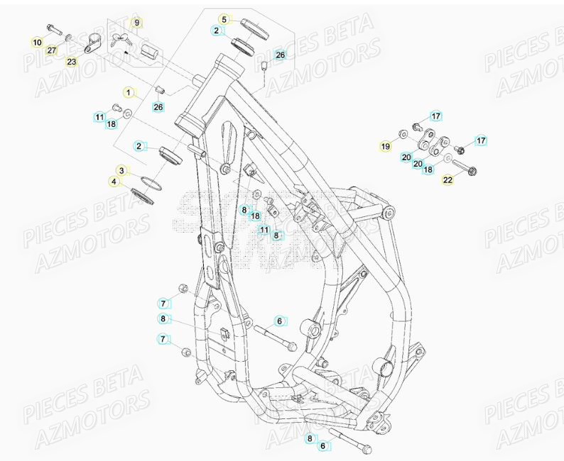 Chassis AZMOTORS PiÃ¨ces BETA RR XTRAINER 300 2T - [2019]
