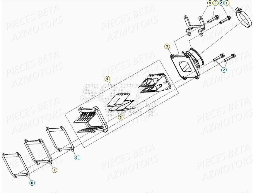 Clapets Carter AZMOTORS Pieces BETA RR XTRAINER 300 2T - (2020)