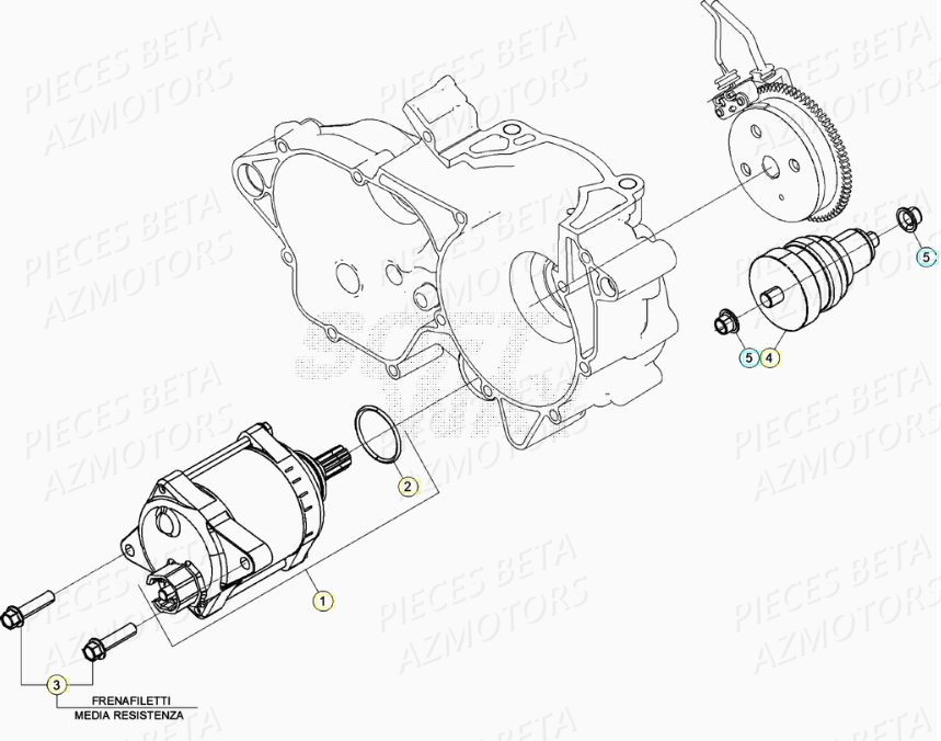 Demarreur AZMOTORS Pieces BETA RR XTRAINER 300 2T - (2020)