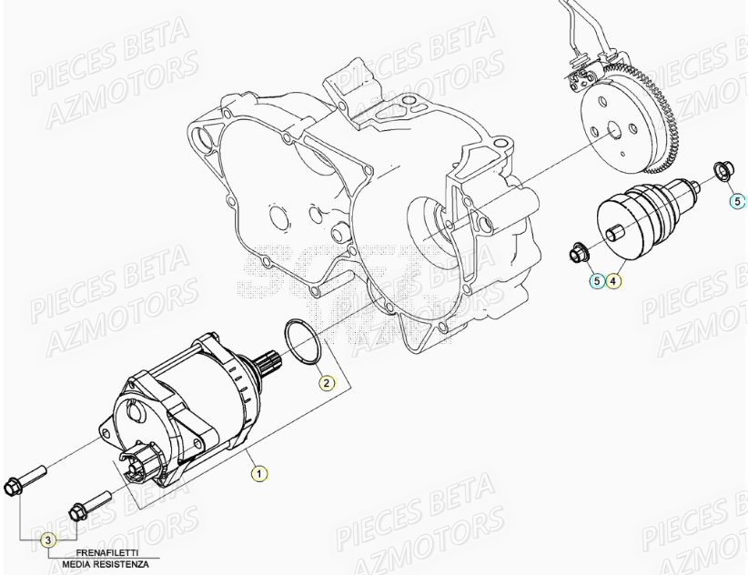 Demarreur AZMOTORS Pieces BETA RR XTRAINER 300 2T - (2021)