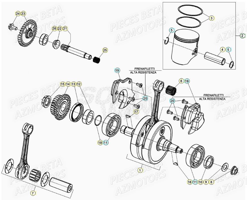 Vilebrequin AZMOTORS Pieces BETA RR XTRAINER 300 2T - (2021)
