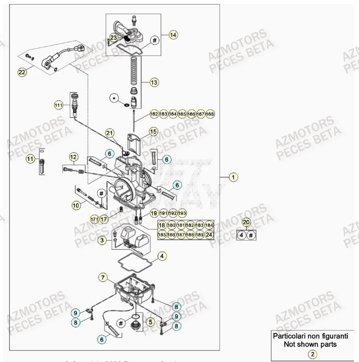 Carburateur AZMOTORS Pieces BETA RR XTRAINER 300 2T - (2023)