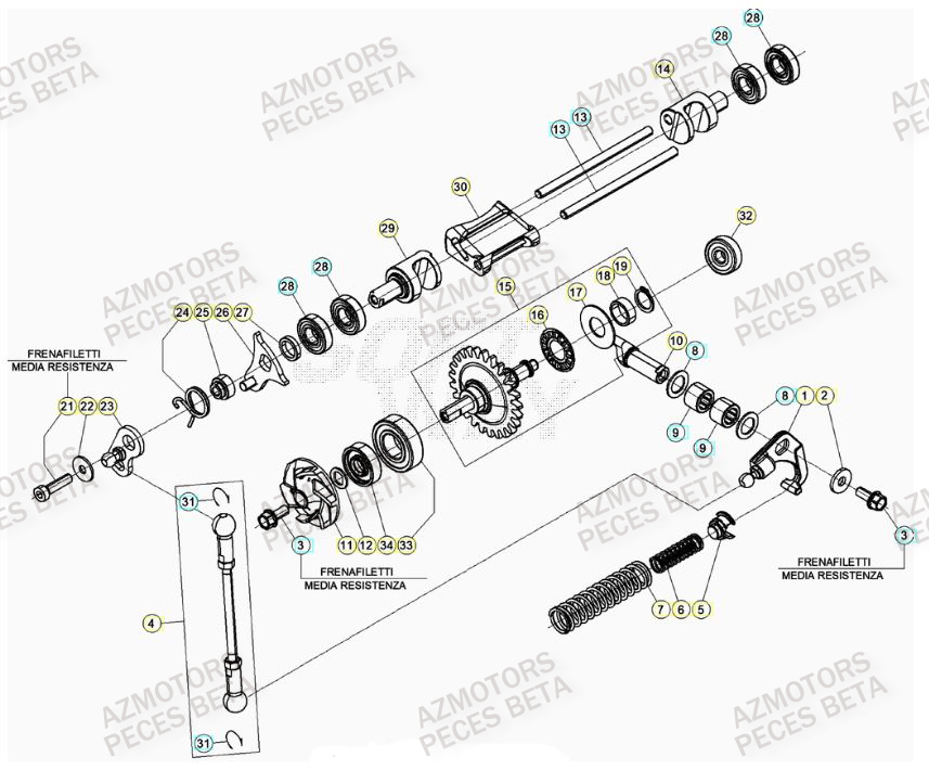 Culbuteur AZMOTORS Pieces BETA RR XTRAINER 300 2T - (2023)