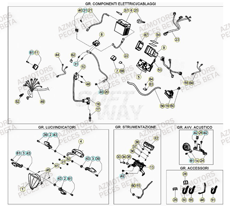 Equipement Electrique AZMOTORS Pieces BETA RR XTRAINER 300 2T - (2023)
