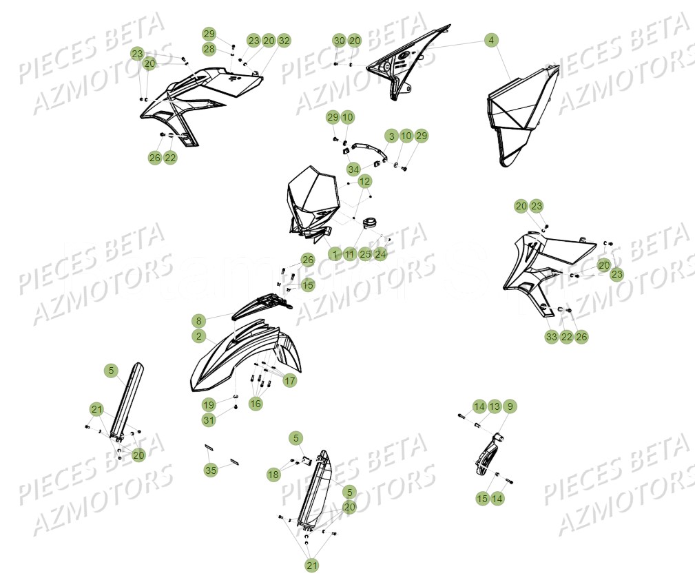 APPUI AILE - BETA pour CARENAGES-RESERVOIR de XTRAINER MY18